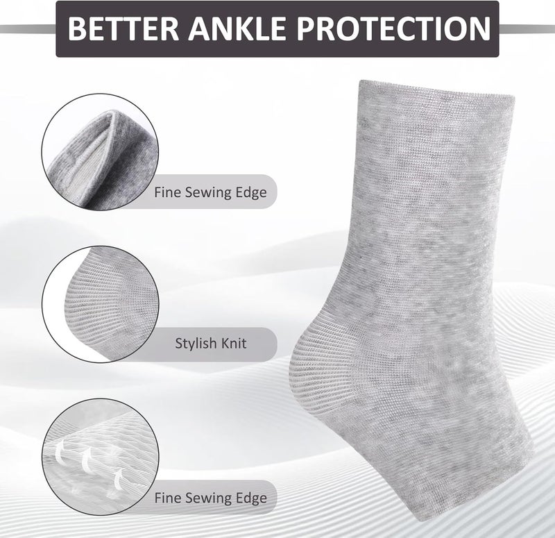 ROBOHOOK Bamboo Anti Fatigue Socks,Compression Bamboo Foot Sleeves,Soft Compression Bamboo Socks,for Arch Support,Swelling of Feet and Ankles (Gray) - Image 3